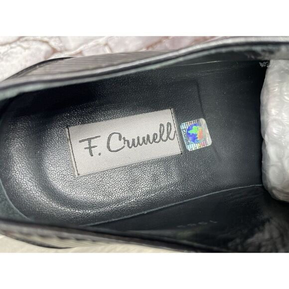 F. Crunell Vero Cuoio Black Leather Cap Toe Designer Dress Shoes Men 42EU/9M US - Picture 9 of 16